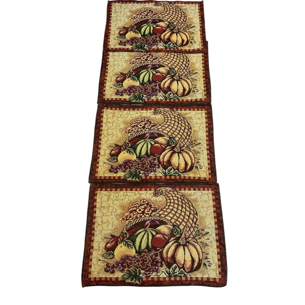 Fall‎ Harvest Thanksgiving 18 X12 Rectangle Cloth 4 Decorative Table Plac…